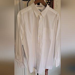 L.L. Bean White Button-Up Dress Shirt